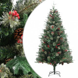 Brad de Crăciun cu conuri de pin, verde, 195 cm, PVC&amp;PE
