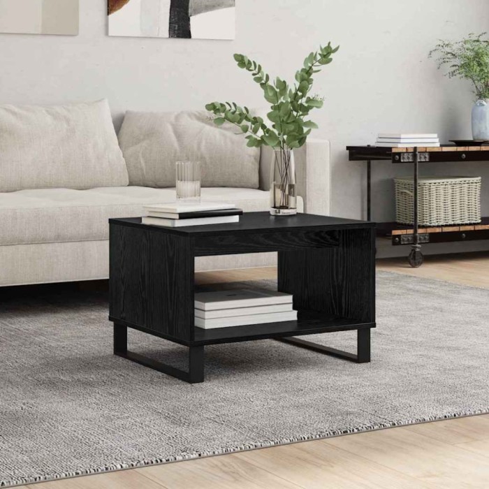 vidaXL Masă de cafea Stejar negru 60 x 50 x 40 cm Lemn compozit 879614