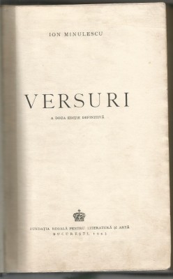 (8a) - ION MINULESCU-Versuri- editia a doua foto