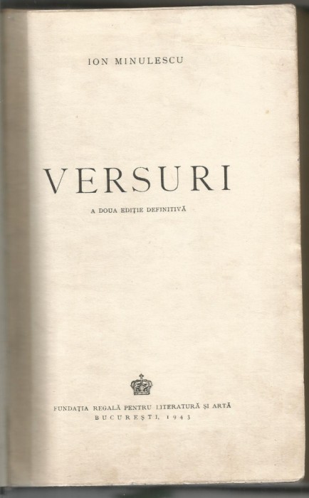 (8a) - ION MINULESCU-Versuri- editia a doua