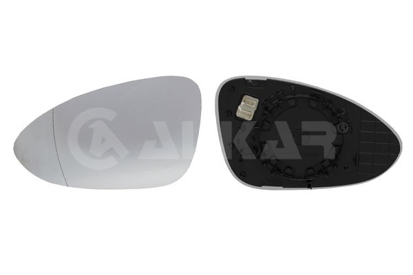 Geam oglinda exterioara cu suport fixare Porsche Panamera (971), 09.2016-, partea Stanga, incalzit; sticla asferica; geam cromat, Aftermarket
