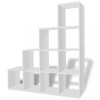 Biblioteca tip scara/Raft de expunere, alb, 142 cm