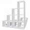 Biblioteca tip scara/Raft de expunere, alb, 142 cm
