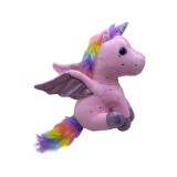 Jucarie unicorn din plus roz cu stelute