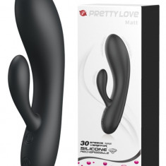 Vibrator Pretty Love Matt, 30 Moduri Vibratii, Silicon, USB, Negru, 16.9 cm