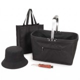 Set pentru cules ciuperci cu 4 accesorii,cos pliabil cu maner si baza rigidizata,geanta transport,palarie reversibila si cutit pliabil cu perie pen