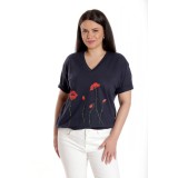 Bluza Dama, Bleumarin cu Pictura Murala - XL