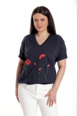 Bluza Dama, Bleumarin cu Pictura Murala foto