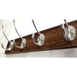 Cuier din lemn maro cu 4 agatatori