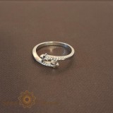 Inel din argint rodiat Flower Power Silver