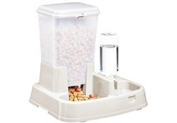 Dispenser m&amp;acirc;ncare/apă pentru animale, 2in1, albastru foto