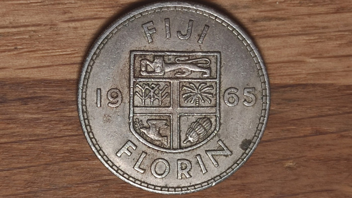 Fiji - moneda de colectie - raritate - 1 florin 1965 -Elisabeta- stare f buna !