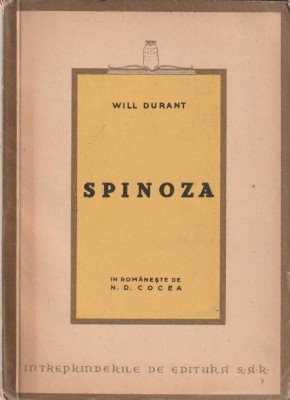 WILL DURANT - SPINOZA ( INTERBELICA ) foto