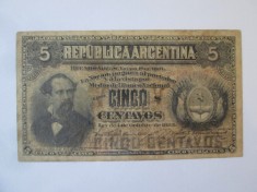 Rara! Argentina 5 Centavos 1884 foto