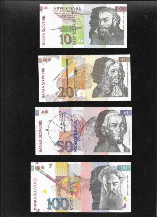 Set Slovenia 10 + 20 + 50 + 100 tolarjev tolari 1992