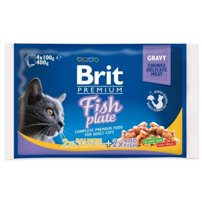 Pliculeț BRIT Premium Cat Fish Plate 4 x 100 g foto