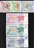 Set Kirghistan 1+10+50 Tyiyn + 1+5+20 Som 1993 UNC Kyrgyzstan Kirghizstan Bancnote Colectie