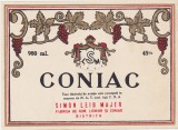 Eticheta Fabrica de bauturi Simon Simeon Leib Majer Rom Lichior si Coniac Bistrita Perioada Regalista ND(1925)