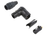 Conector XLR Mamă RX 16A, 3 pini, Rotativ, Unghi 90&deg; - NEUTRIK