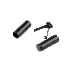 Set 2 capete metalice cu sigurante pentru snur Crisalida, 6 mm, Negru