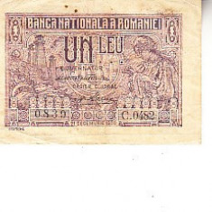 M1 - Bancnota Romania - 1 leu - emisiune 21 decembrie 1938