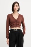 Silvian Heach cardigan LIKOPIO culoarea maro, light, GPA25383CD