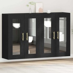 vidaXL Dulap montat pe perete 2 pcs Stejar negru 69.5 x 34 x 90 cm 3334307
