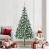 VidaXL Brad de Crăciun artificial cu 300 LED Verde 210 cm PVC și Oțel 3396725