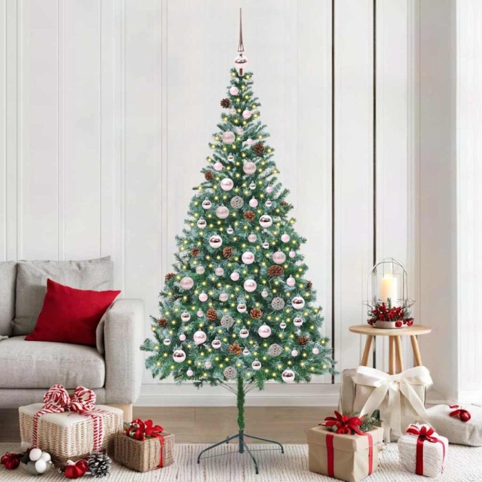 vidaXL Brad de Crăciun artificial cu 300 LED Verde 210 cm PVC și Oțel 3396725