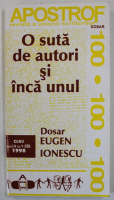 APOSTROF , REVISTA A UNIUNII SCRIITORILOR , CONTINE &amp;#039; DOSAR EPISTOLAR AL REVISTEI &amp;#039; si &amp;#039; DOSAR EUGEN IONESCU &amp;#039; , ANUL IX , NR. 9 , 1998 foto