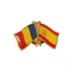 Insigna Drapel Romaniei Drapel Spania PIN513