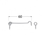 Carlig de vant, gri, 60mm