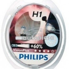 Set 2 becuri Philips H1 Vision Plus 12V 55W 12258VPS2