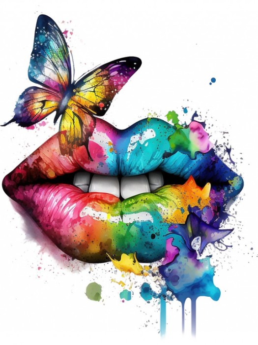 Sticker decorativ, Buze, Rosu, 75 cm, 1299STK