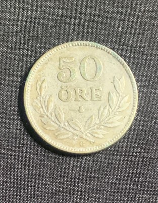 Moneda 50 ore 1935 Suedia argint foto