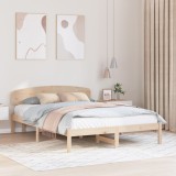 vidaXL Cadru de pat cu spătar 160x200 cm din lemn masiv de pin