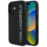 Husa pentru iPhone 16 - Karl Lagerfeld 3D Design (KLHCP16SRBKGVCK) - Rubber Elongated Glitter Logo