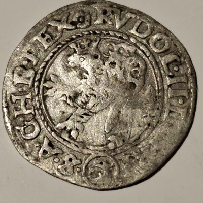 Boemia 1 groschen 1579/ Joachimsthal argint Rudolf ll foto