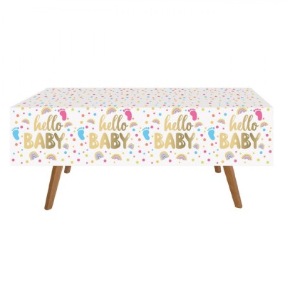 Față de Masă Petrecere, Model Hello Baby, Multicolor, 180x120cm, 1 Bucată foto