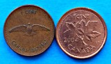 CANADA 1 CENT 1967 + 1 CENT 2004 STARE EXCELENTA SI AUNC, America de Nord, Cupru (arama)