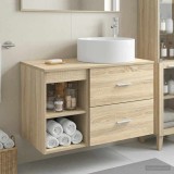 Cumpara ieftin Set dulap baie 2 buc. Stejar Sonoma 79,5 x 44,5 x 80 cm