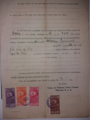 LOT 57 document 1930 cu timbre fiscale Ferdinand-efigia in cerc. foto