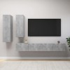VidaXL Set de dulapuri TV, 4 piese, gri beton, lemn prelucrat