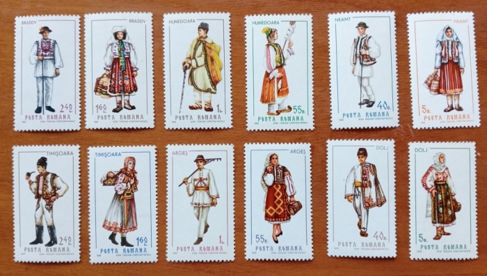 RO.-1968.69 &#039;&#039; COSTUME TARANESTI&#039;&#039;- 2SERII 6V.&#039;&#039;-MNH-NESTAMP.