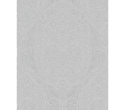 Tapet Marburg clasic model frunze, gri, alb, Villa Romana 32980 foto