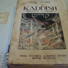 Guido Milanesi - Kaddish - romanzo D'Israeli -in italiana - 1930