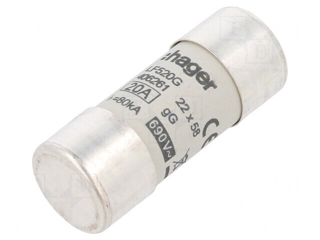 Siguranță cilindrică gG 20A 690VAC industrială
