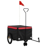 Cumpara ieftin Remorca pentru biciclete, negru si rosu, 45 kg, fier