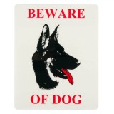 Indicator Autocolant, Model Beware of Dog, PVC, Dimensiuni 20.5x25 cm, Oem