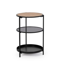 Masuta otel negru mdf natur Haldor &Oslash;40x60,5h